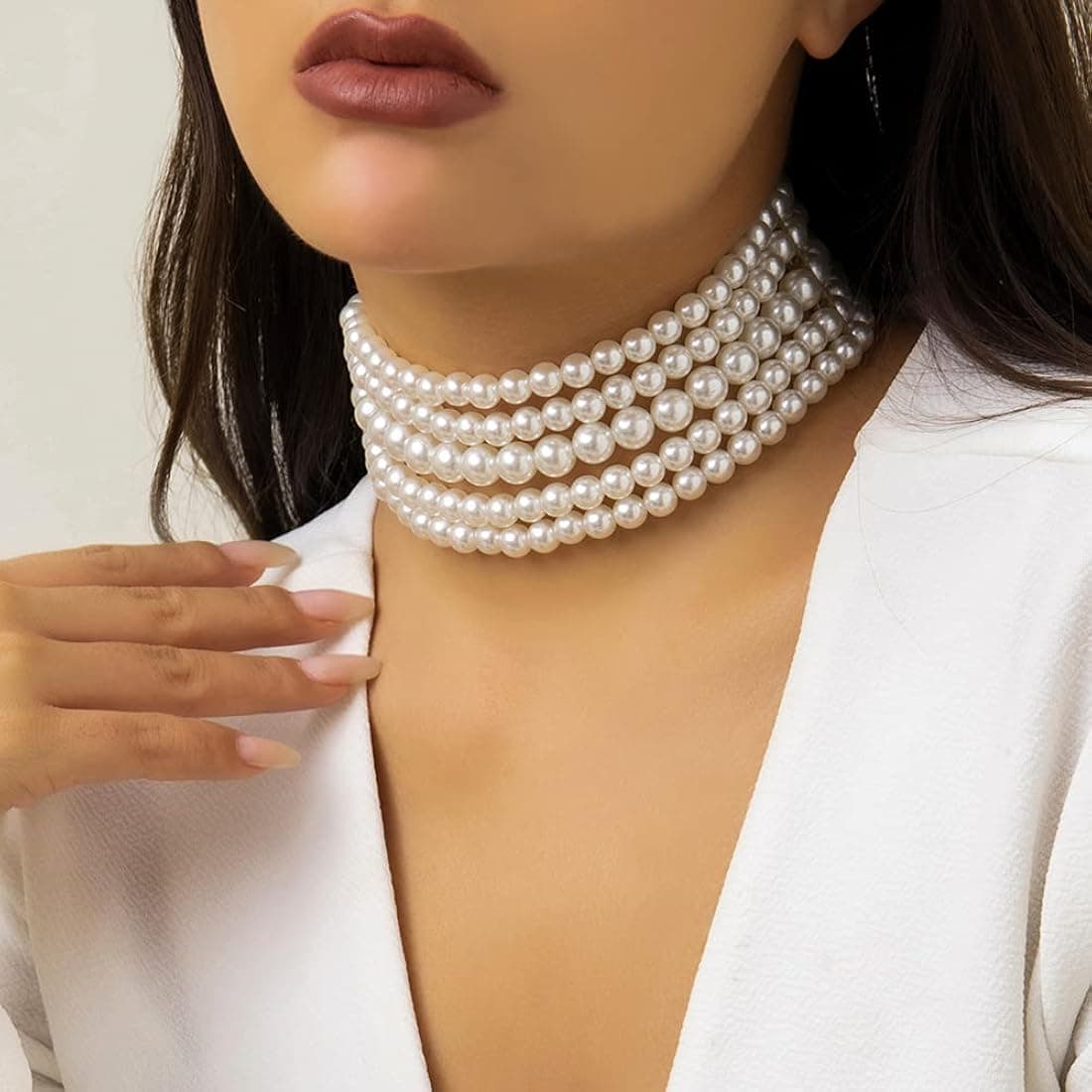 Elegant Pearl Necklace Set